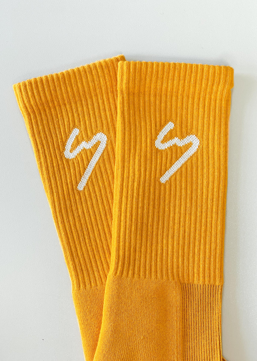 Orange Slices on a Mustard Yellow Ankle Socks (Adult Medium)